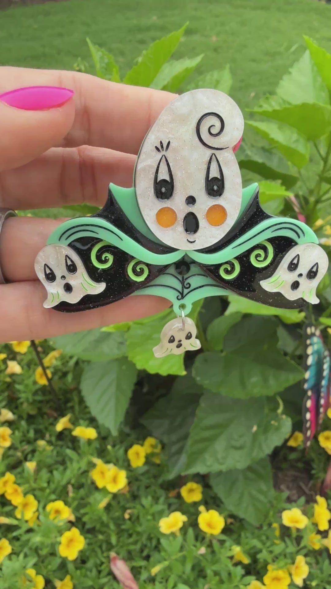 Garden Gus Ghostie Bells Brooch by Johanna Parker x Lipstick & Chrome