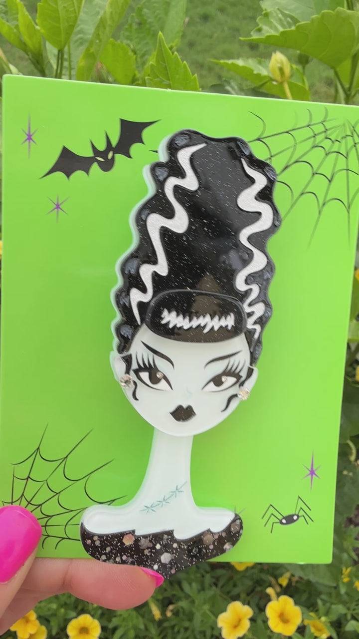 Mrs. Midnight Spooky Doll Brooch by Miss Fluff x Lipstick & Chrome
