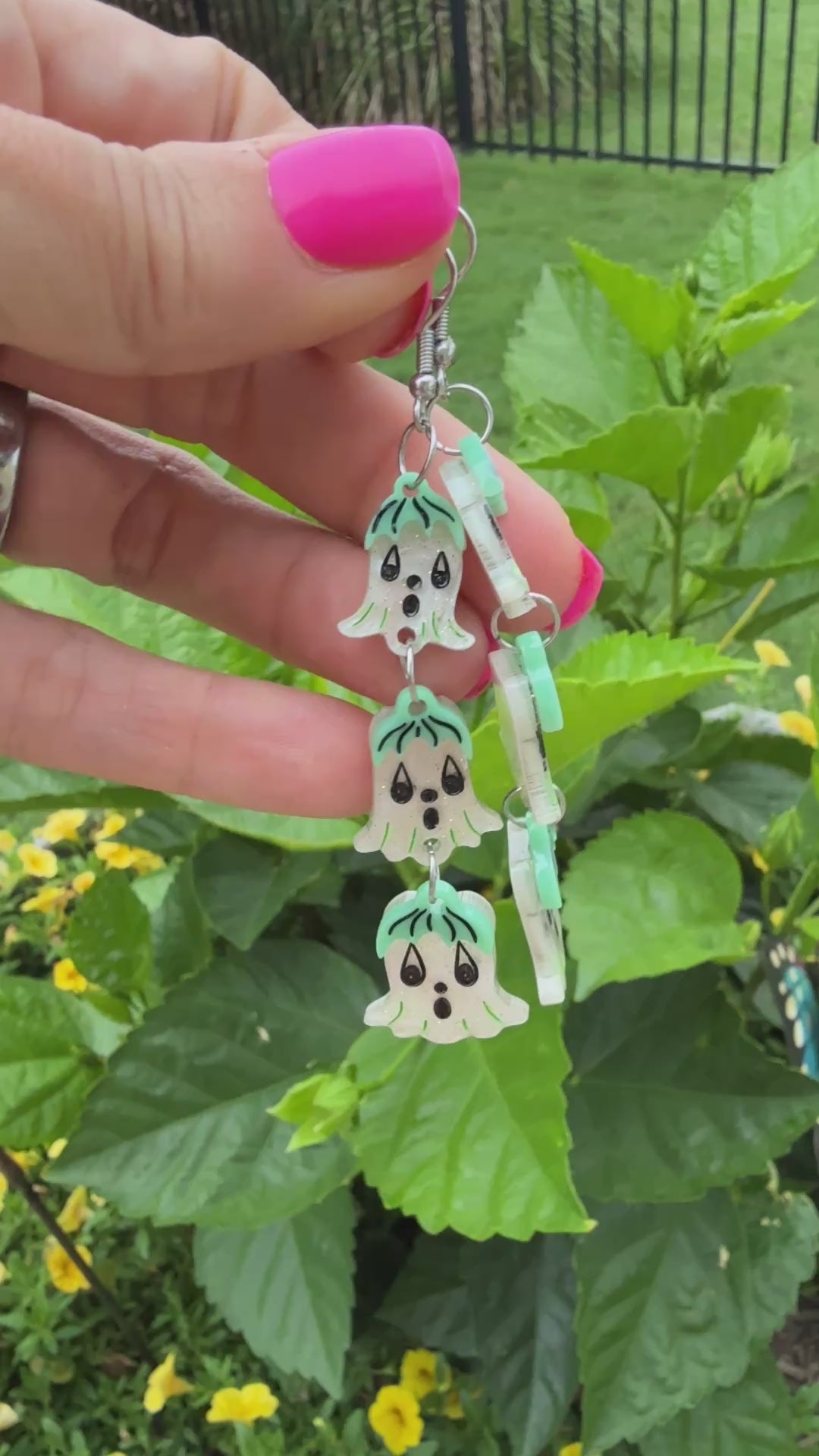 Ghostie Garden Dangle Bell Earrings by Johanna Parker x Lipstick & Chrome