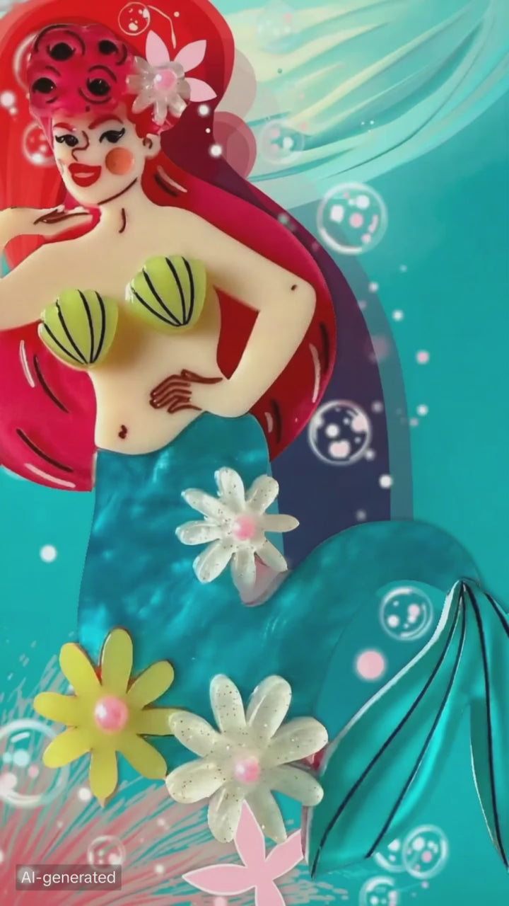 Pearl the Mermaid Brooch by Marla VonDuta x Lipstick & Chrome