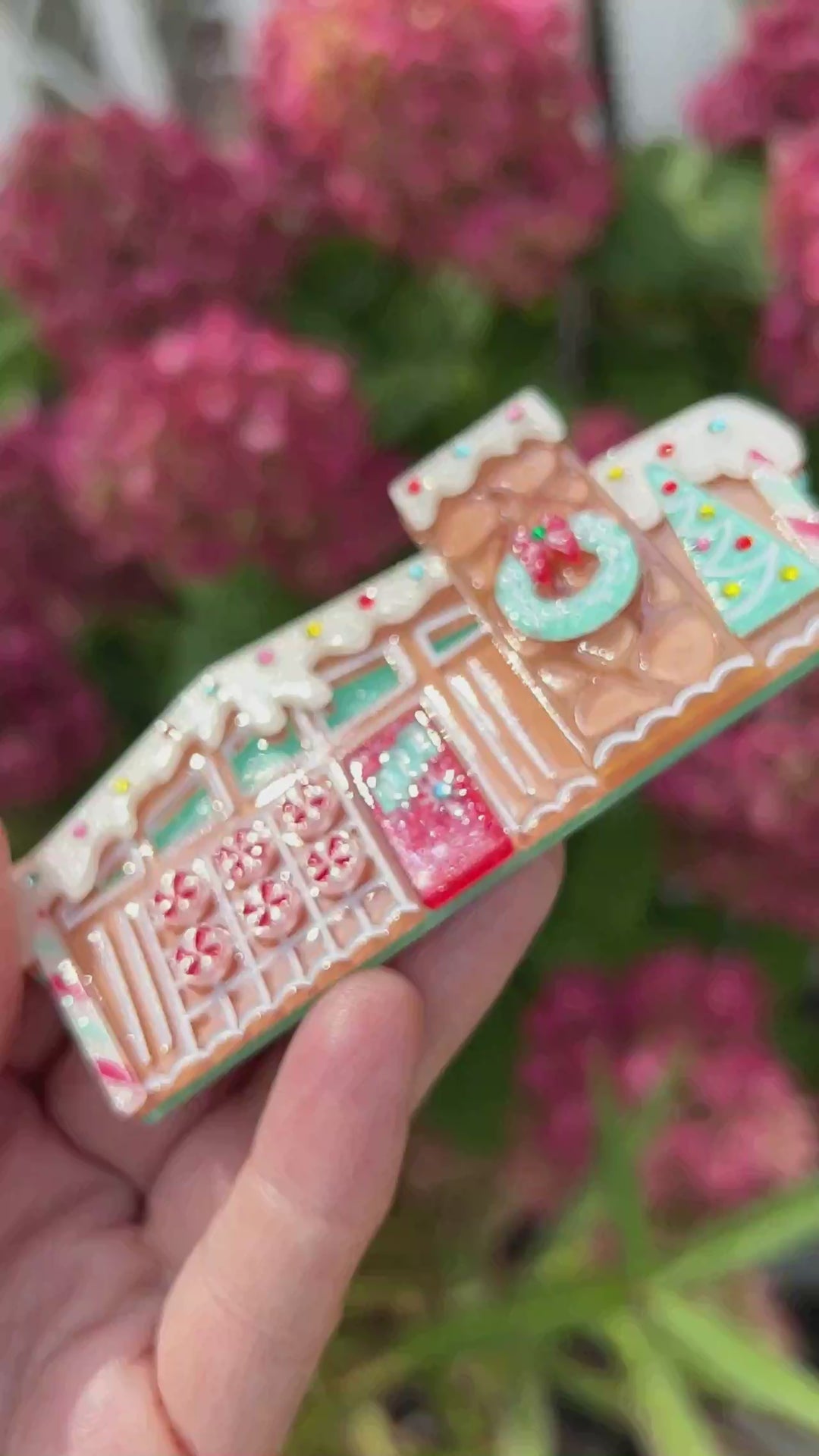 Video of the Christmas MCM Dream House Brooch by 50's Vintage Dame and Lipstick & Chrome. Holiday Gingerbread pin.