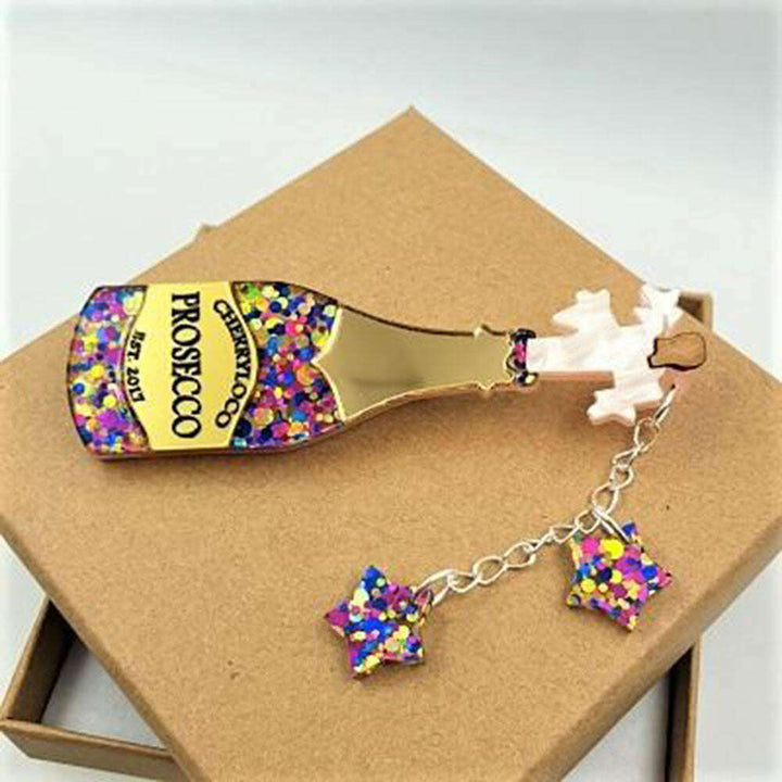 Prosecco Bottle Brooch by Cherryloco Jewellery 5