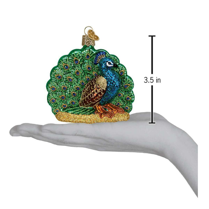 Old World Christmas Proud Peacock Blown Glass Ornament