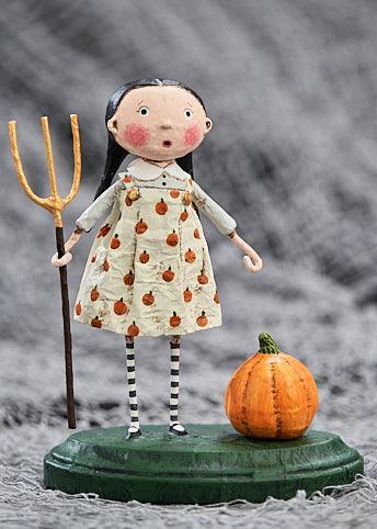 Pru the Pumpkin Farmer Fall Figurine by Lori Mitchell - Quirks!