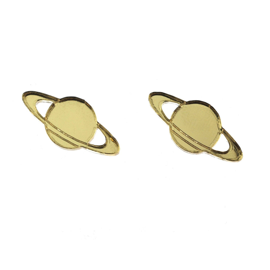 Last Chance! Saturn Earrings in Mirror Gold