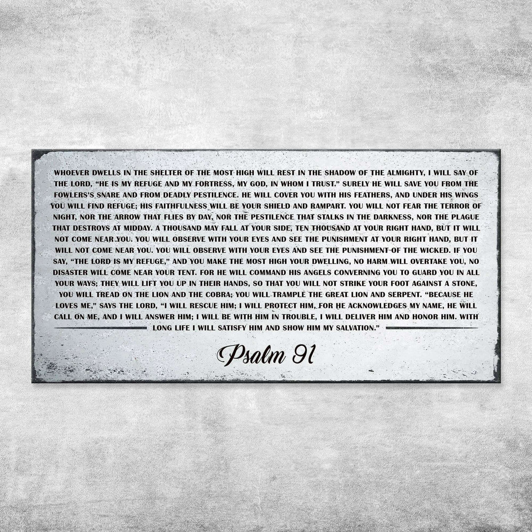 Psalm 91: 'Whoever Dwells in the Shelter of the Most High' Sign - Inspirational Christian Wall Art , Religious Decor