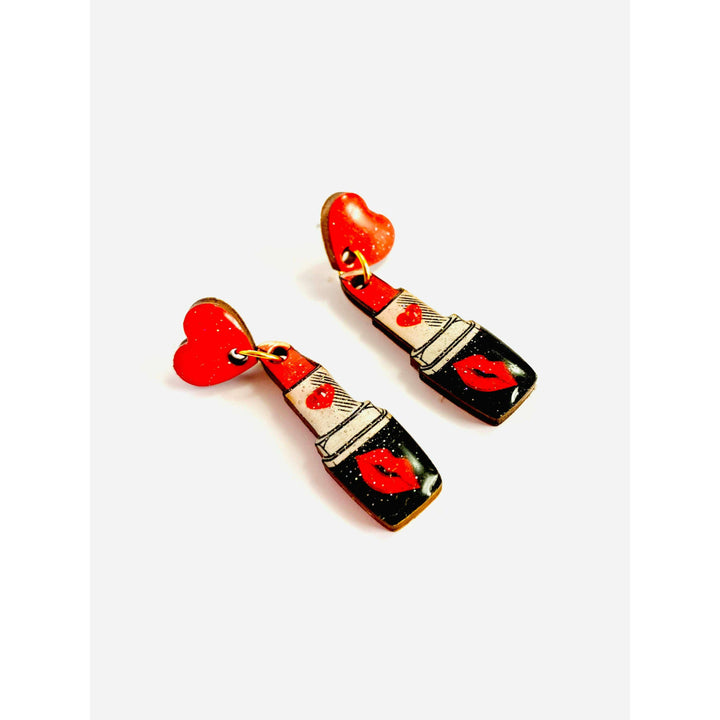 Pucker Up Lipstick Earrings by Rosie Rose Parker