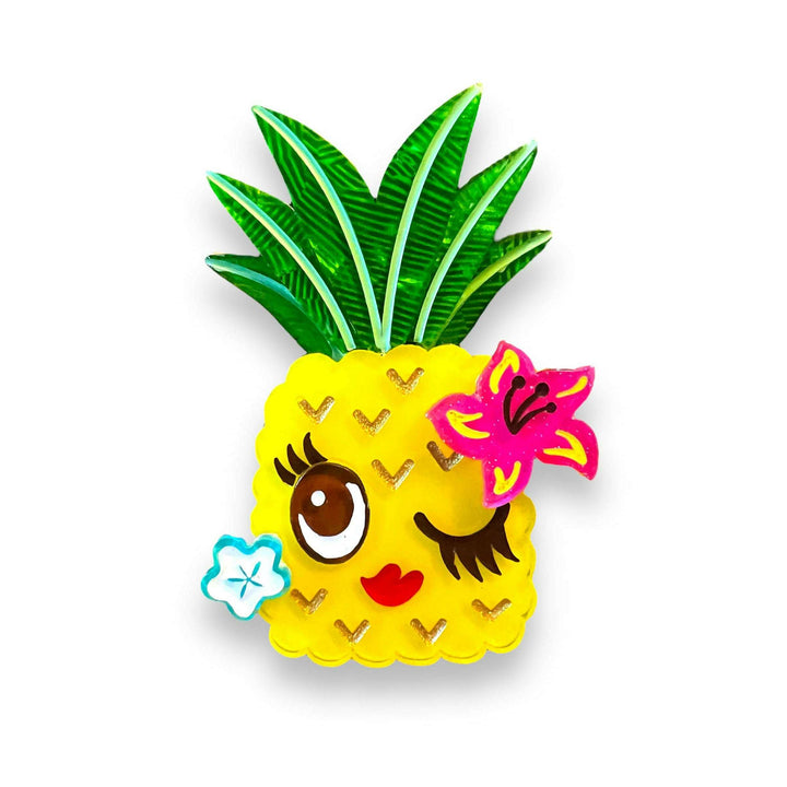 Pucker Up Pineapple Brooch by Miss Fluff x Lipstick & Chrome – view 3