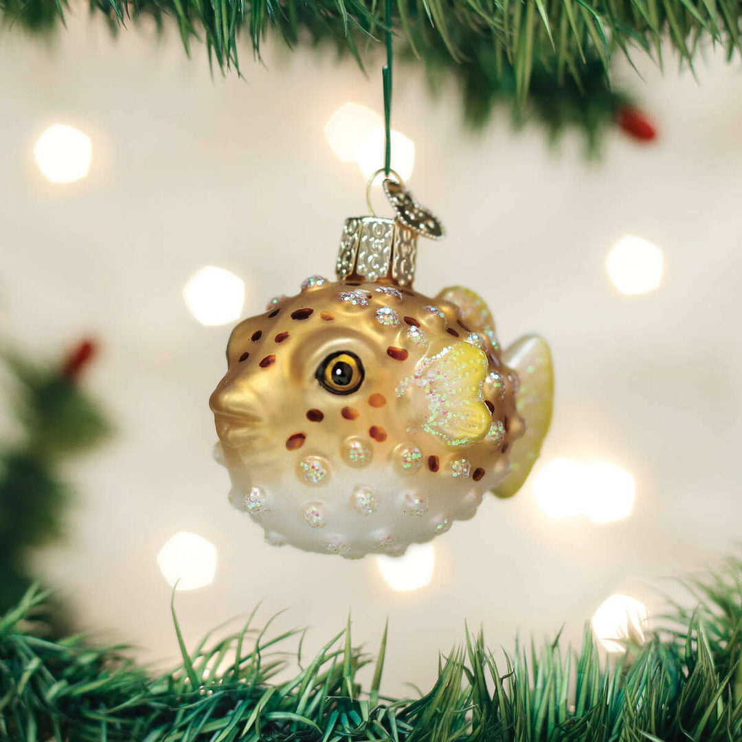 Old World Christmas Pufferfish Blown Glass Ornament