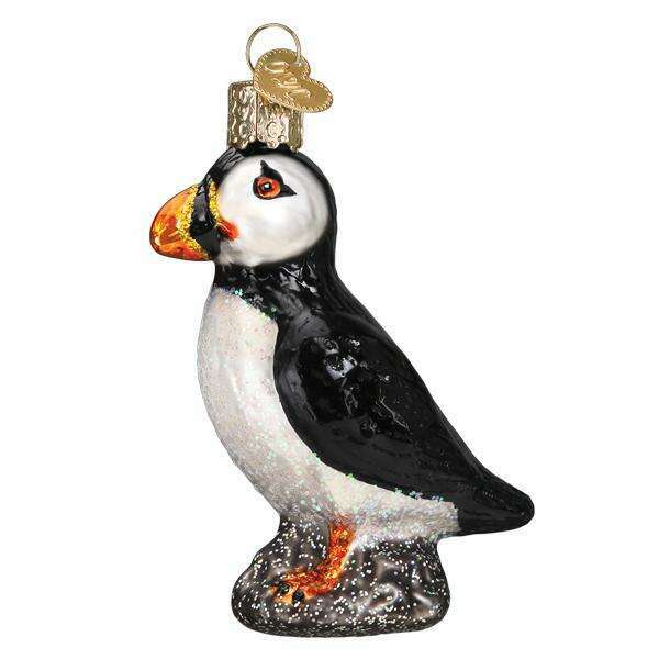 Old World Christmas Puffin Blown Glass Ornament