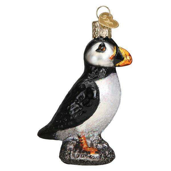 Old World Christmas Puffin Blown Glass Ornament