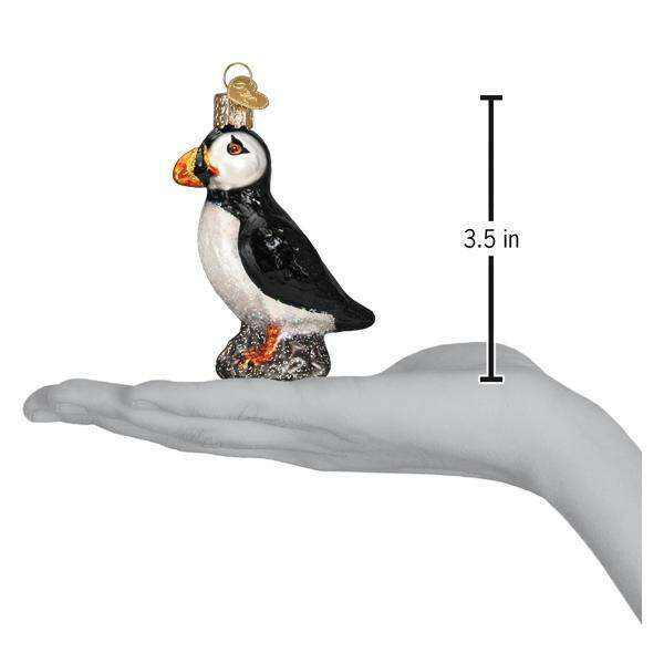 Old World Christmas Puffin Blown Glass Ornament