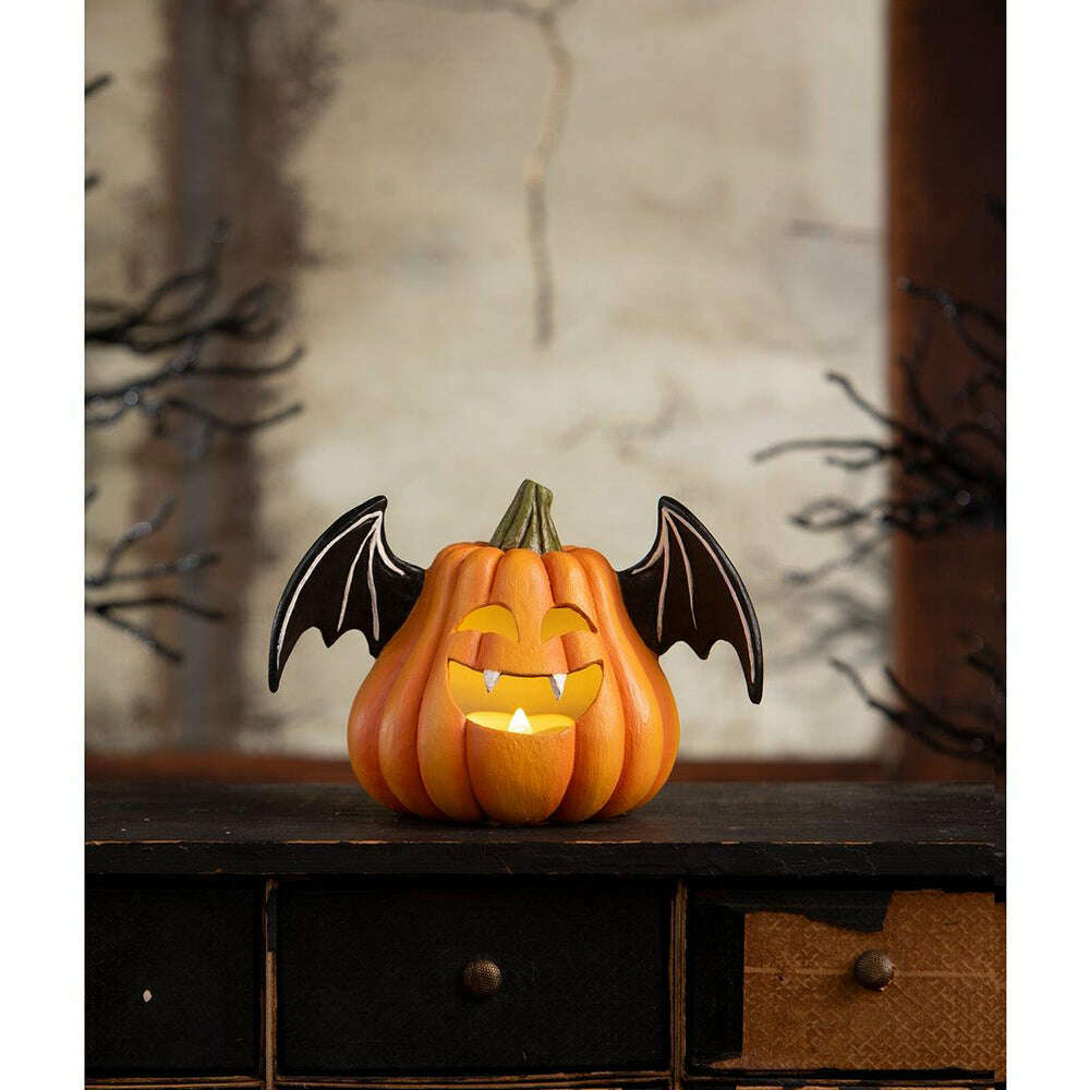 Pumpkin Bat Luminary by Bethany Lowe Designs – view 4