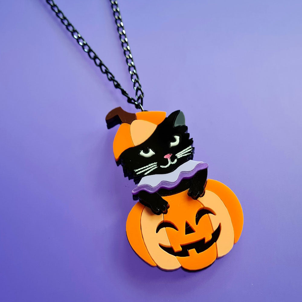 Pumpkin Kitty Necklace by Cherryloco Jewellery 2
