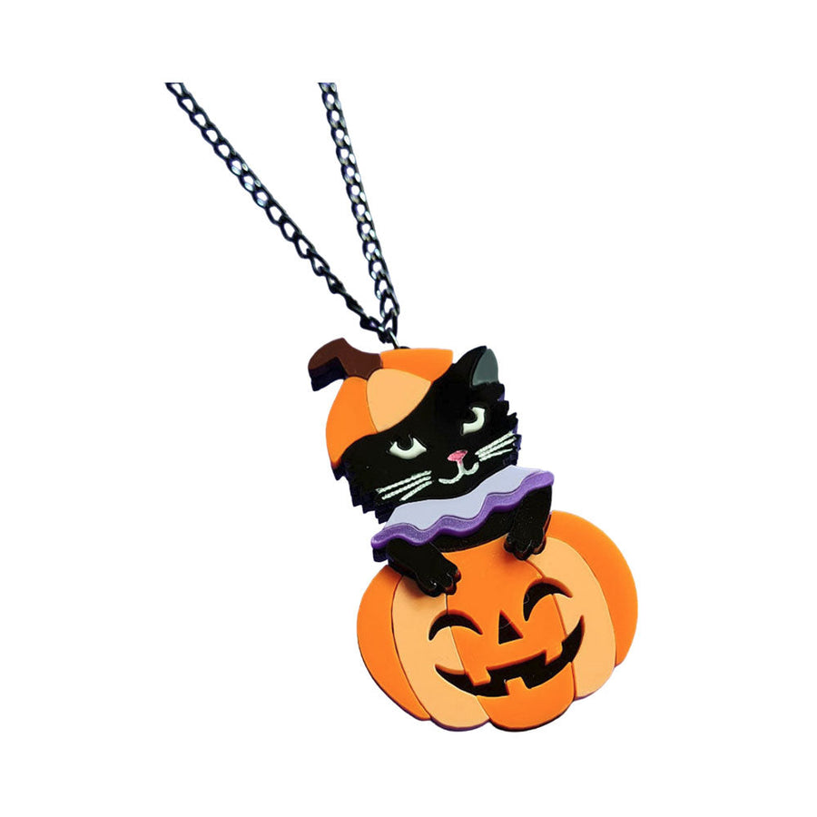 Pumpkin Kitty Necklace by Cherryloco Jewellery 1