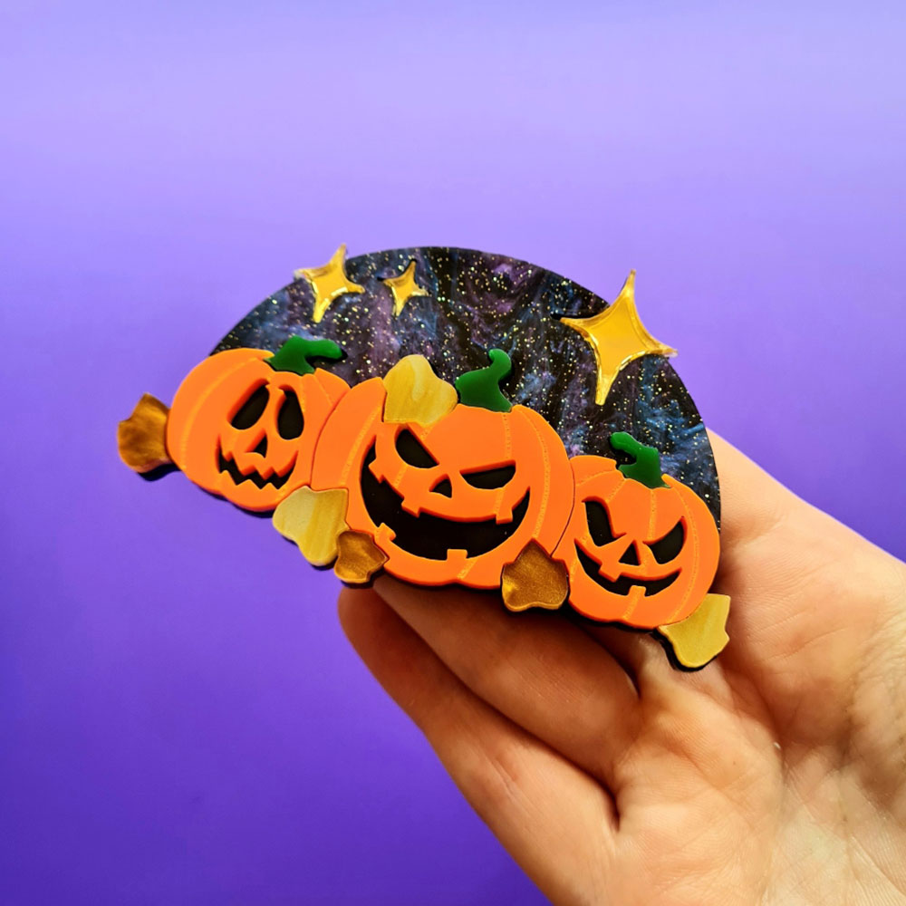 Pumpkin Party Brooch by Cherryloco Jewellery 4