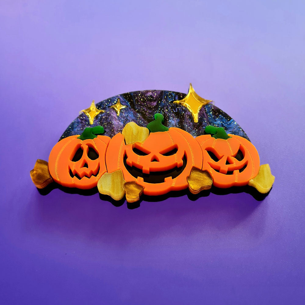 Pumpkin Party Brooch by Cherryloco Jewellery 5