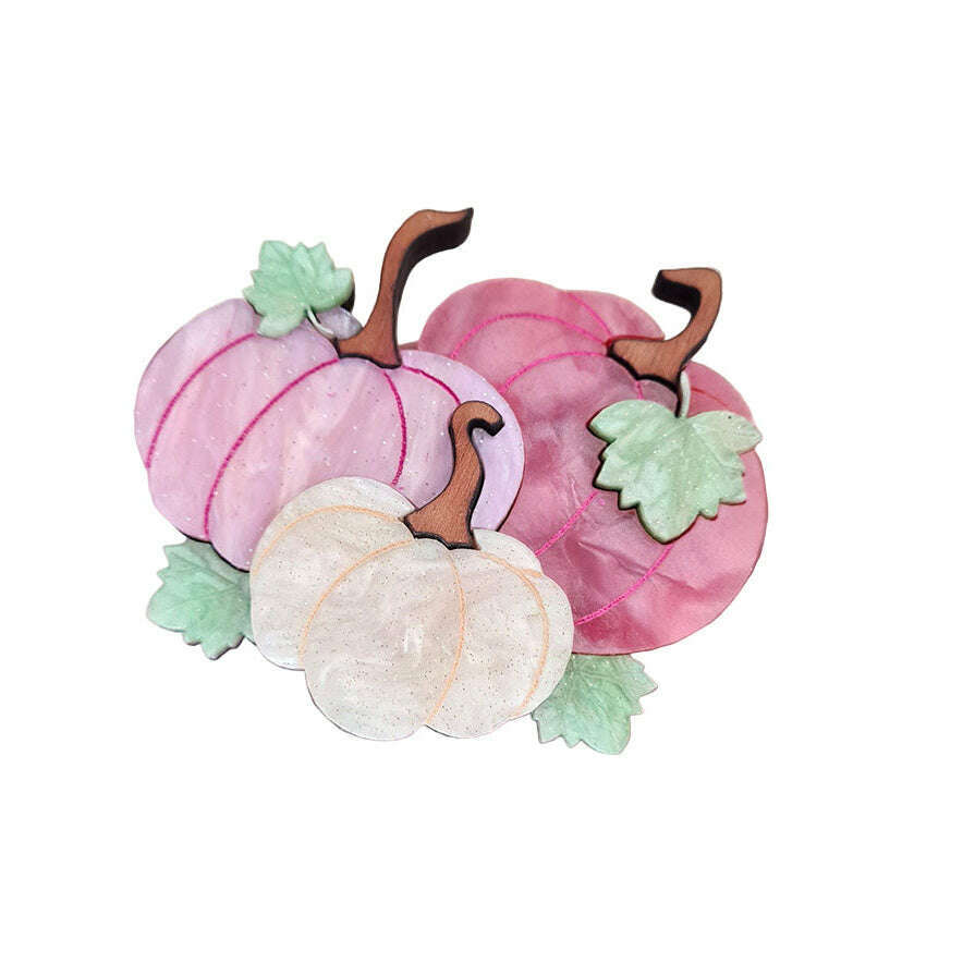 Pumpkin Patch Brooch by Cherryloco PINK