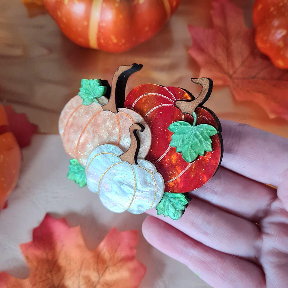 Pumpkin Patch Brooch by Cherryloco Jewellery 6