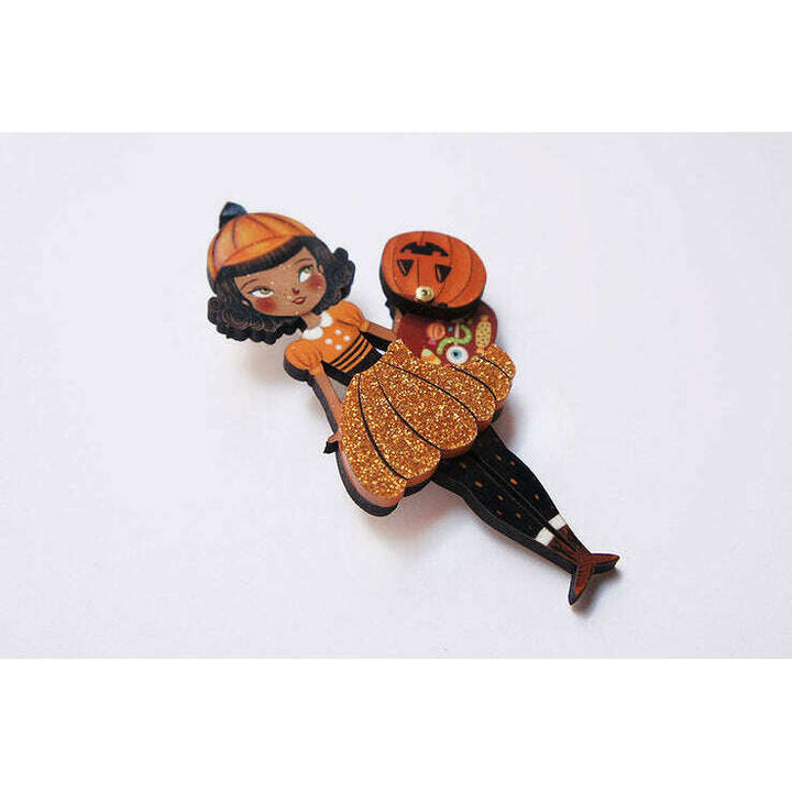Pumpkin Woman Brooch by Laliblue