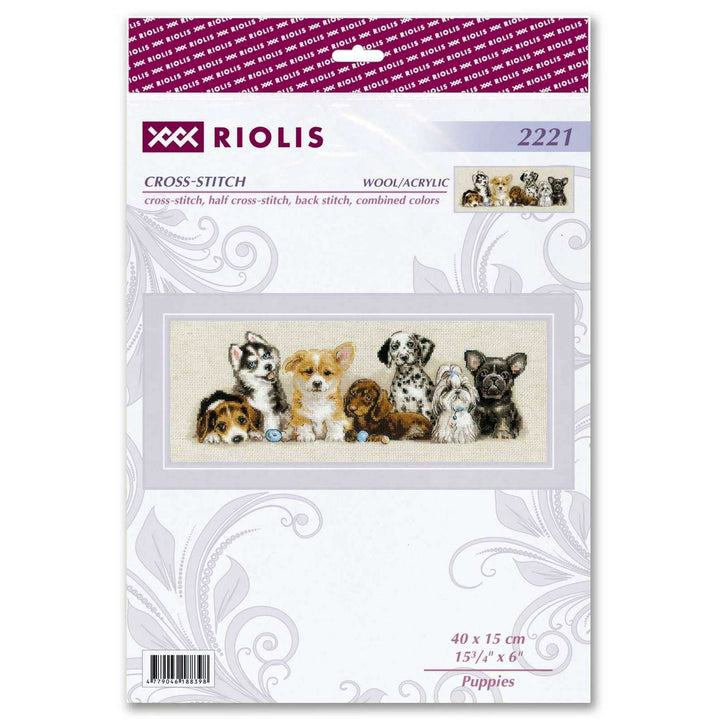 Puppies R2221 Counted Cross Stitch Kit