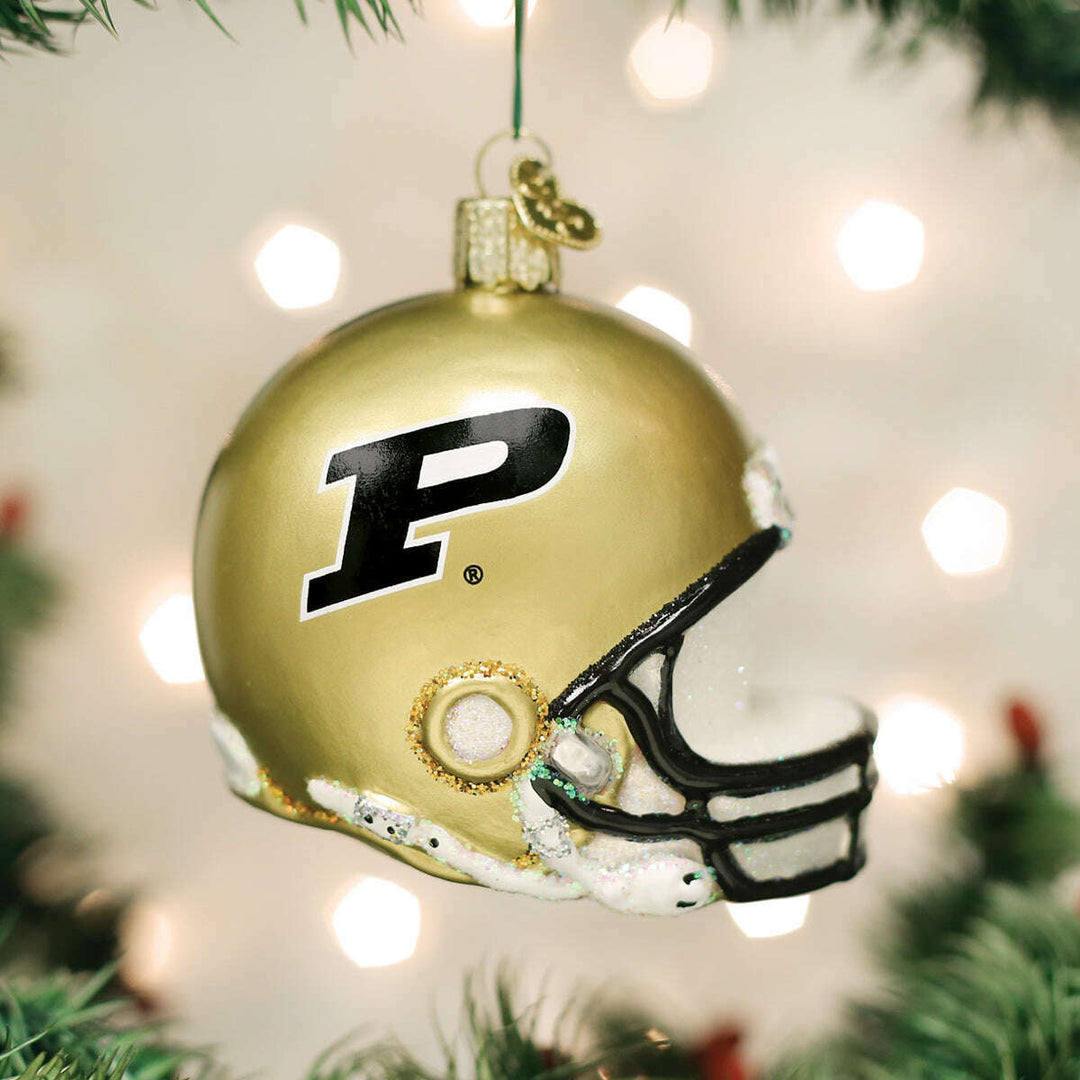 Old World Christmas Purdue Boilermakers Helmet Blown Glass Ornament