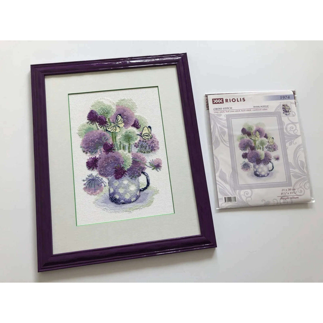 Purple Allium R1974 Counted Cross Stitch Kit