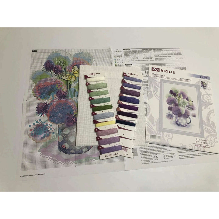Purple Allium R1974 Counted Cross Stitch Kit