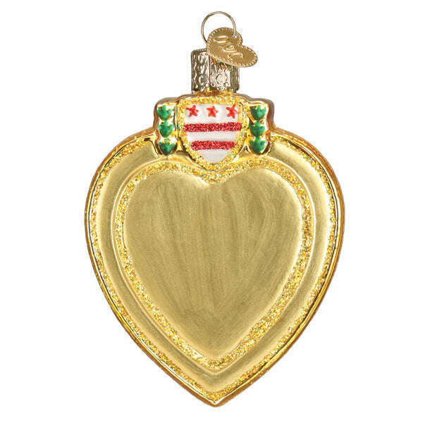 Old World Christmas Purple Heart Blown Glass Ornament