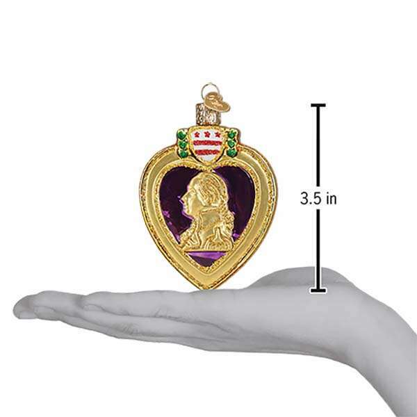 Old World Christmas Purple Heart Blown Glass Ornament