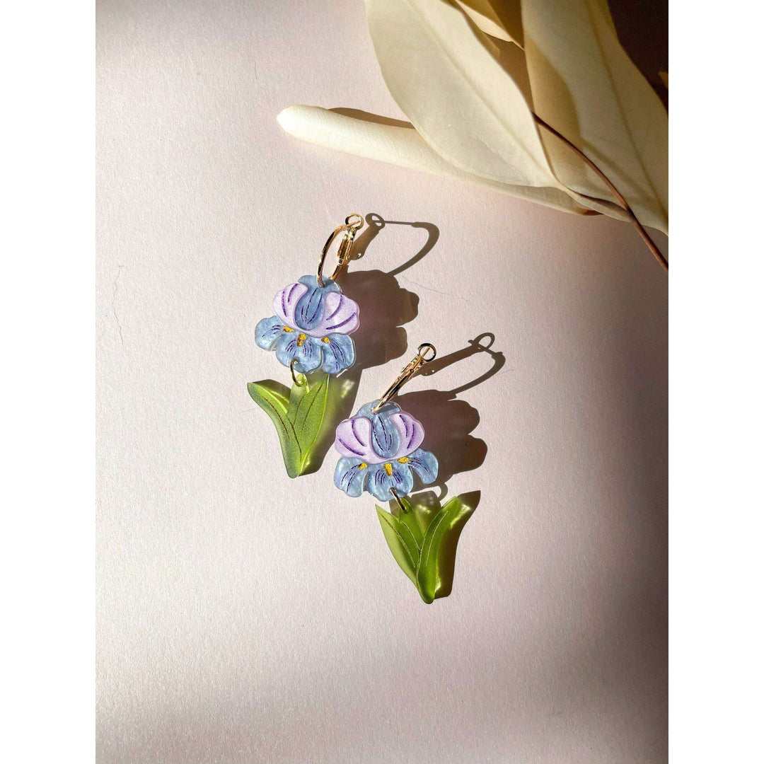 Purple Iris Earrings