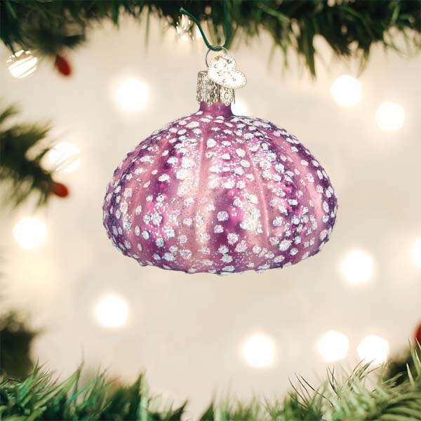 Old World Christmas Purple Sea Urchin Blown Glass Ornament