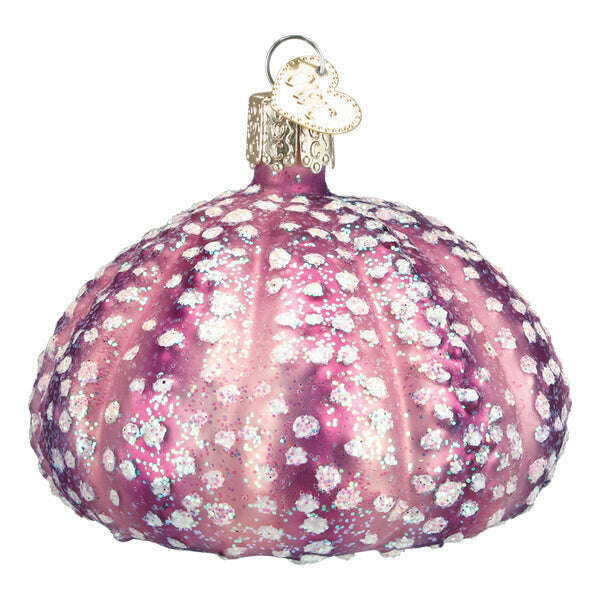 Old World Christmas Purple Sea Urchin Blown Glass Ornament