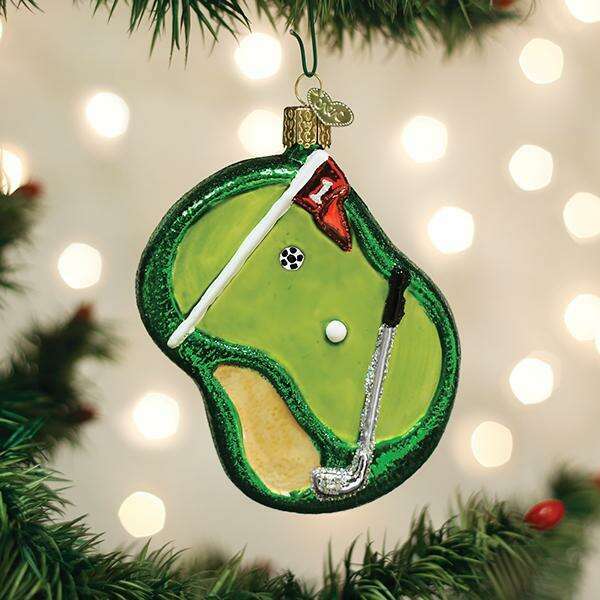 Old World Christmas Putting Green Blown Glass Ornament