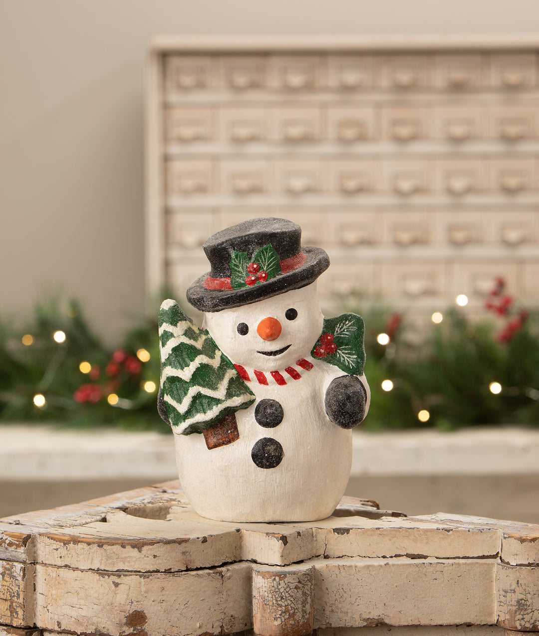 Snowman With Christmas Tree by Bethany Lowe Designs, christmas decor