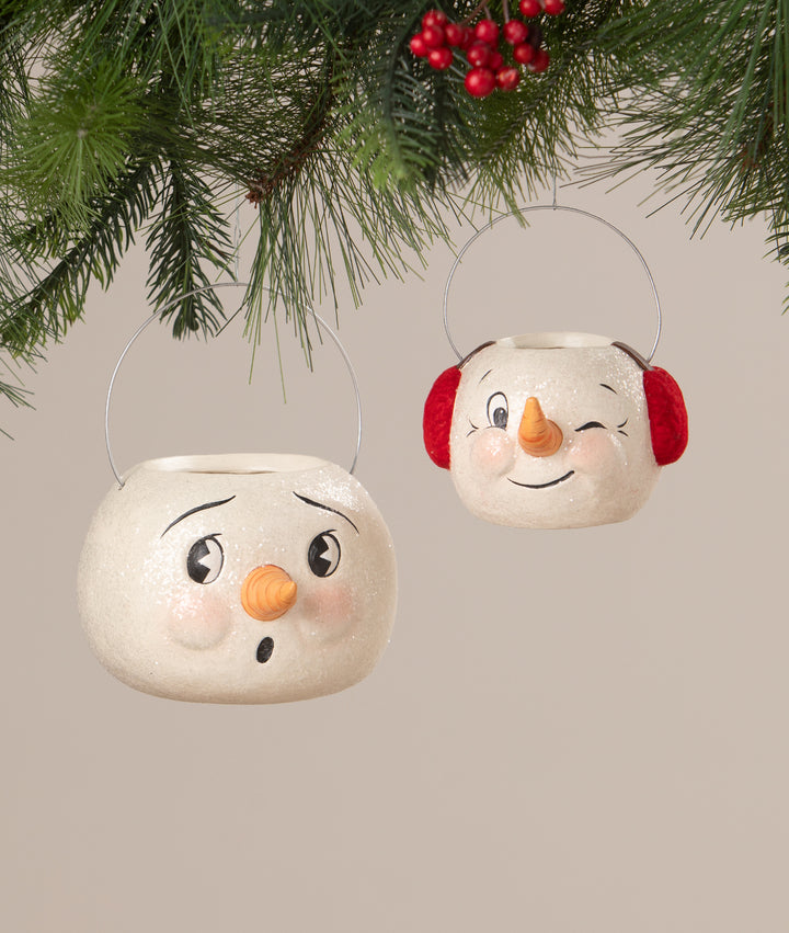 Winking Snowman Bucket by Bethany Lowe Designs, image 2