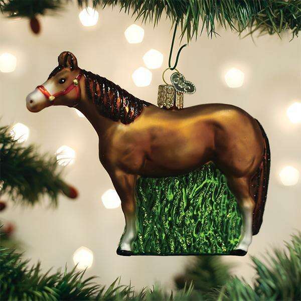 Old World Christmas Quarter Horse Blown Glass Ornament