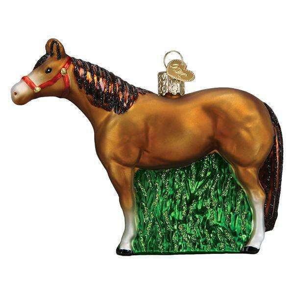 Old World Christmas Quarter Horse Blown Glass Ornament