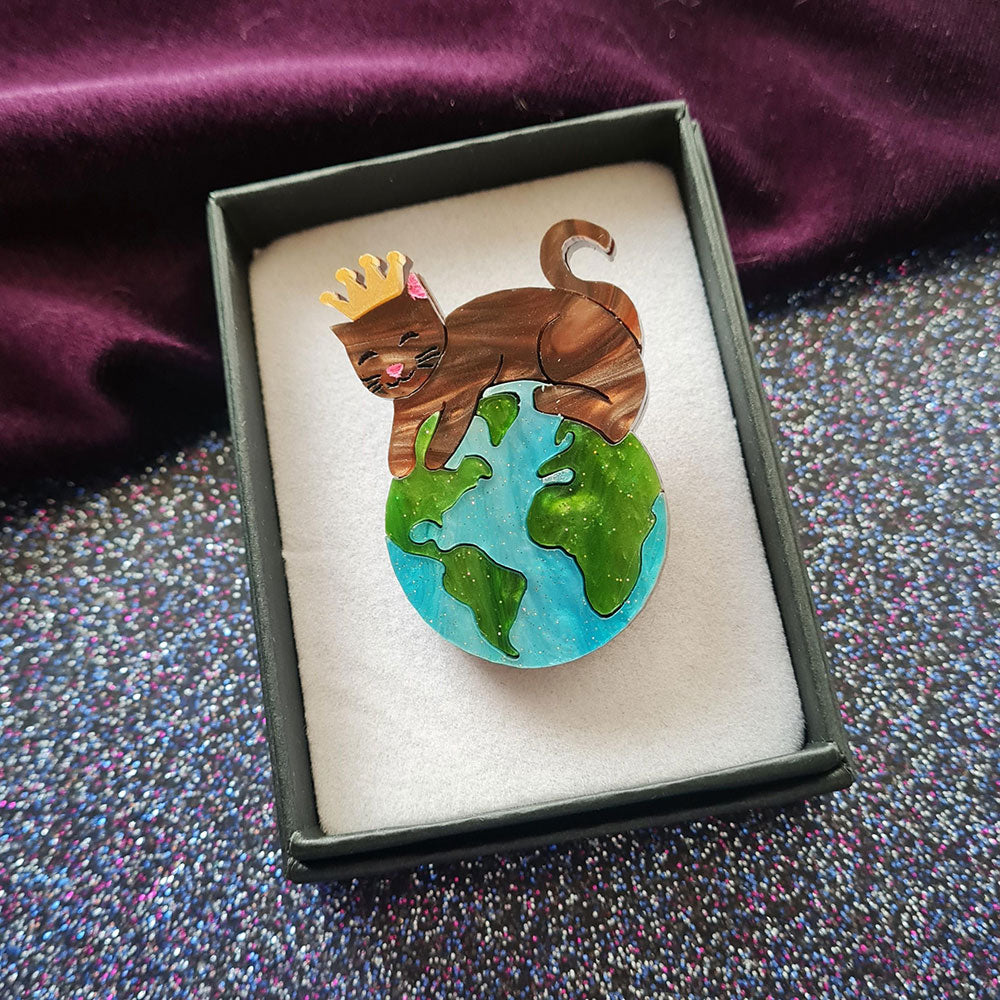 Queen Of The World Cat Brooch by Cherryloco Jewellery 5