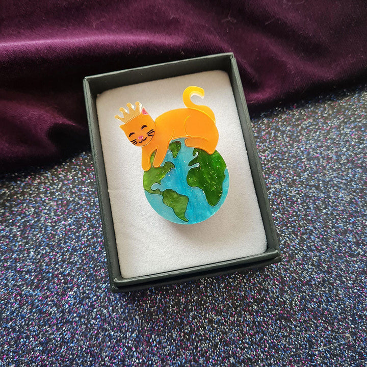 Queen Of The World Cat Brooch by Cherryloco Jewellery 6