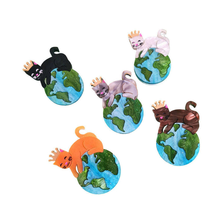 Queen Of The World Cat Brooch Pin by Cherryloco Jewellery 1