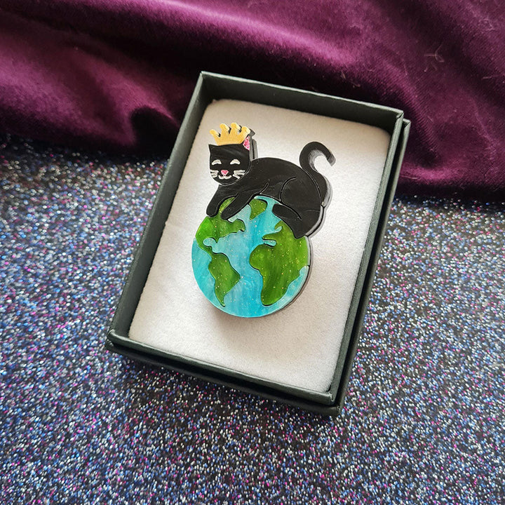 Queen Of The World Cat Brooch Pin by Cherryloco Jewellery 4