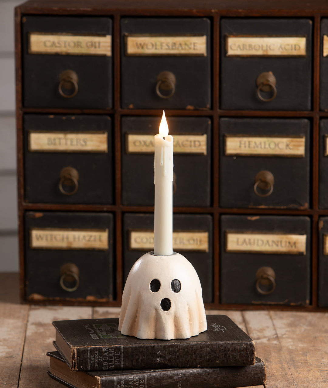 Surprised Ghost Candlestick by Bethany Lowe Designs, halloween decor