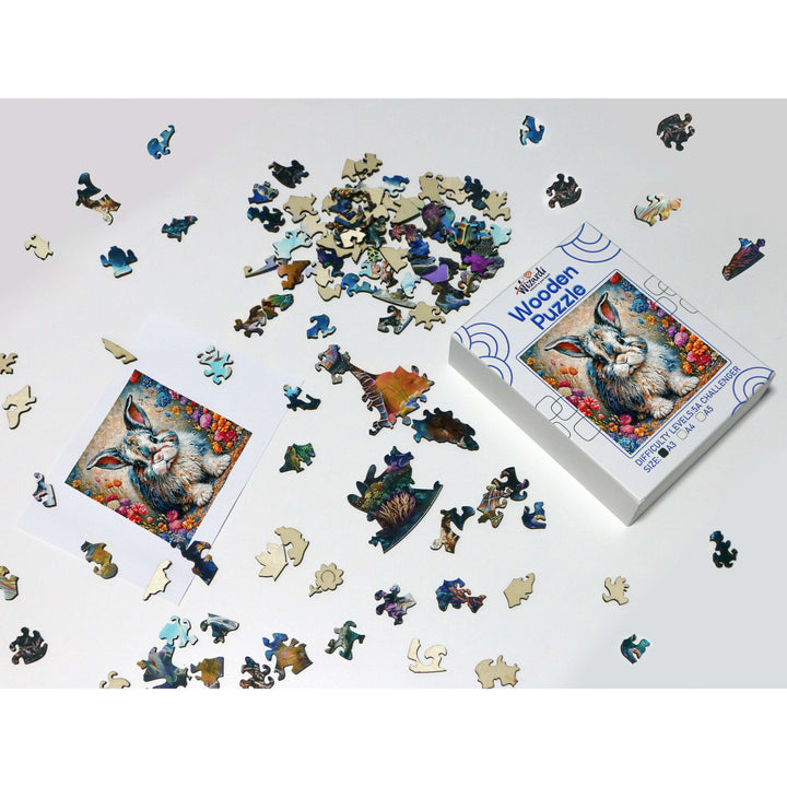 Rabbit - Jigsaw Wooden Puzzle by Wizardi F07N9-2