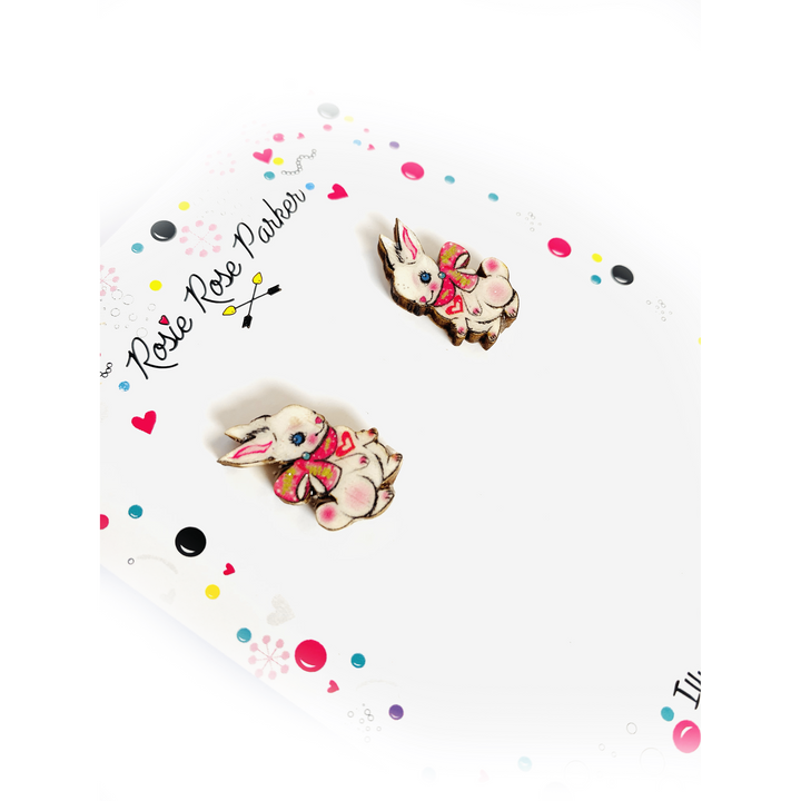 Rabbit Stud Earrings by Rosie Rose Parker