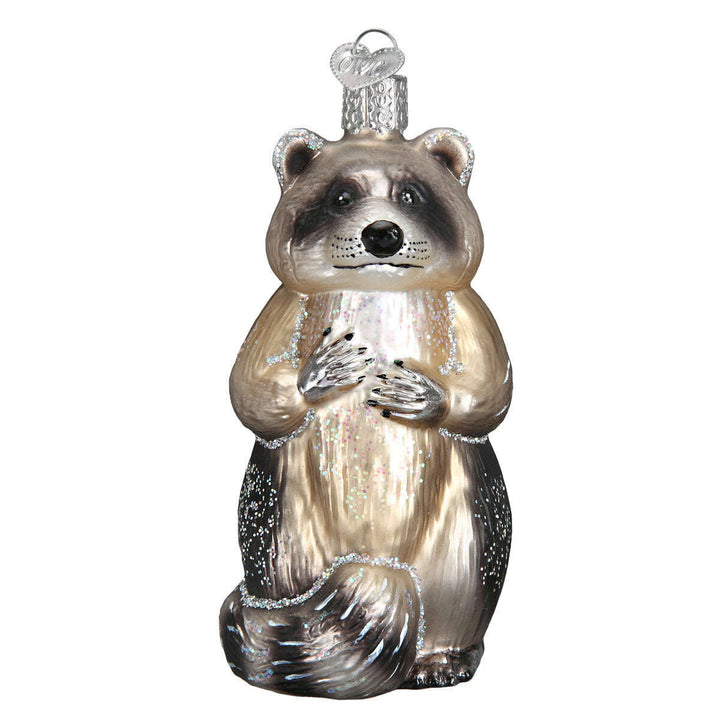 Old World Christmas Raccoon Blown Glass Ornament
