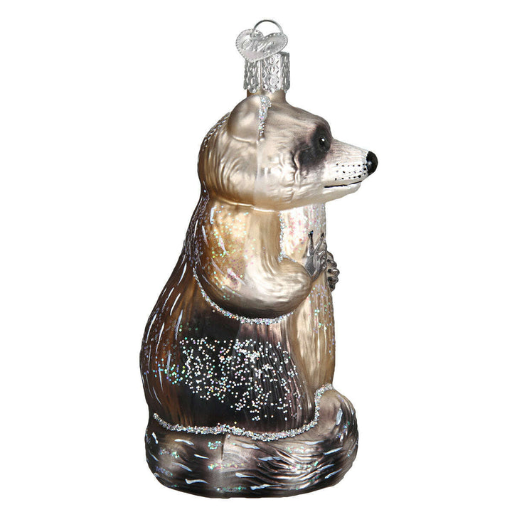 Old World Christmas Raccoon Blown Glass Ornament