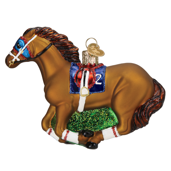 Old World Christmas Racehorse Blown Glass Ornament