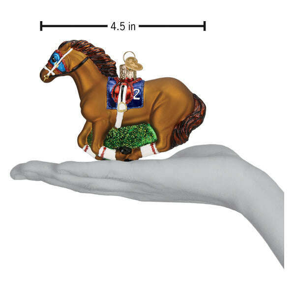 Old World Christmas Racehorse Blown Glass Ornament