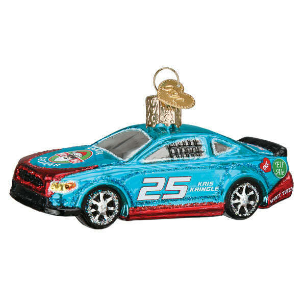 Old World Christmas Racing Sports Car Blown Glass Ornament